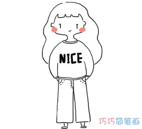 发型简笔画甜美女生头像