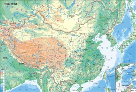 中国地势地图图片