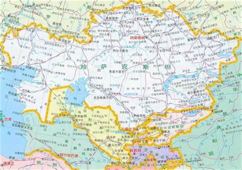 哈萨克斯坦地图 - 哈萨克斯坦地图 - 地理教师网