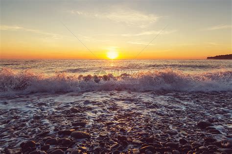 美丽的彩色日落海边适合壁纸背景图像高清图片下载-正版图片300370673-摄图网