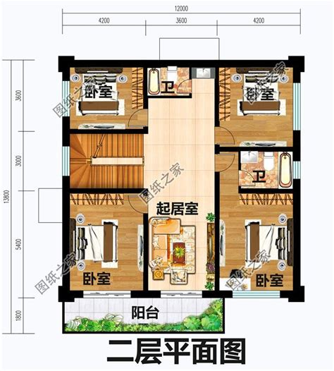 经典农村两层半平顶楼房、平屋面乡村住宅设计图_新农村别墅网
