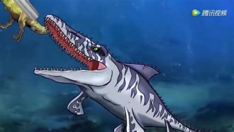恐龙世界动画系列：霸王龙追鸭子追到了水里！深海巨兽在水下跟霸王龙打架