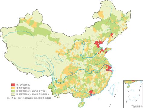 中国优化开发区域、重点开发区域分布图_人口城市_初高中地理网
