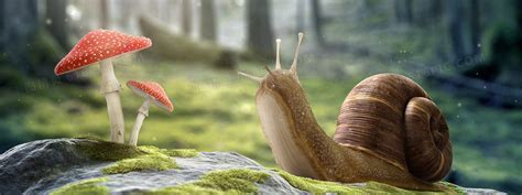 雨天中的蜗牛插画图片下载-正版图片400099032-摄图网