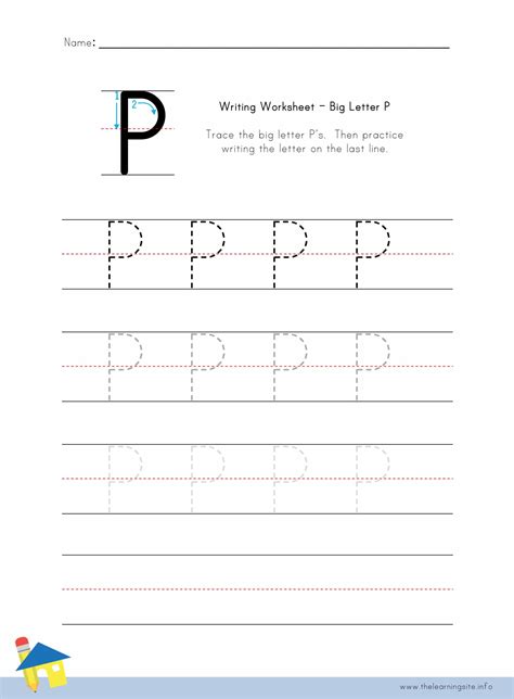 Cursive Handwriting (small Letter p) - free printable worksheets