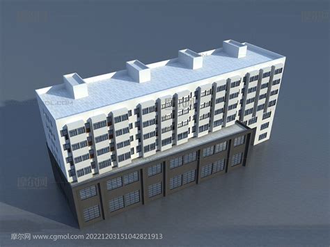 工业园职工宿舍,厂房,科研办公楼综合体鸟瞰3D模型_其他建筑模型下载-摩尔网CGMOL
