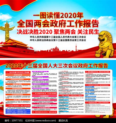 2020年全国两会政府工作报告展板图片_展板_编号10977351_红动中国