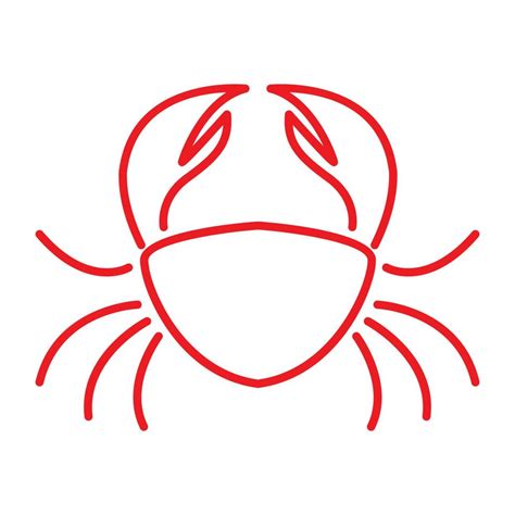 linhas de caranguejos frutos do mar logotipo vermelho vetor ícone ilustração design 5543952 ...