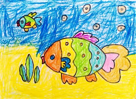 少儿书画作品-《鱼》/儿童书画作品《鱼》欣赏_中国少儿美术教育网