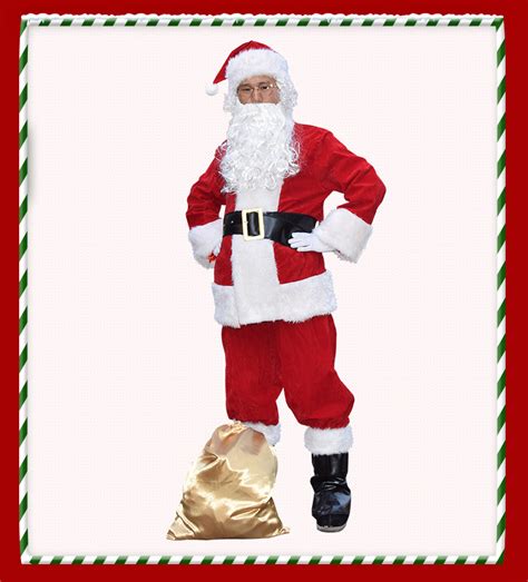 圣诞节植绒服装圣诞礼品套装舞台表演派对圣诞老人角色扮演服饰-阿里巴巴