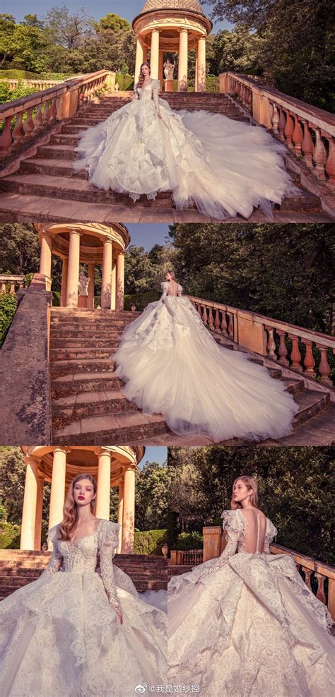 童话里的超大拖尾婚纱来自奥地利婚纱品牌Julia Kontogruni 2020