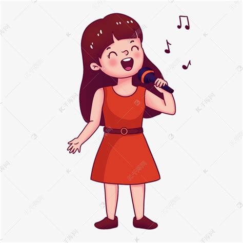 唱歌的女孩素材图片免费下载-千库网