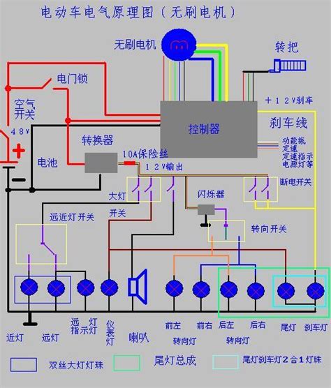 电动车线路图图片