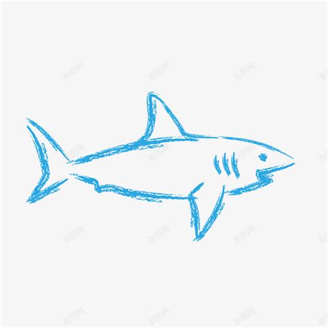 卡通鲨鱼粉笔效果矢量图png图片免费下载-素材7izkkgPPe-新图网