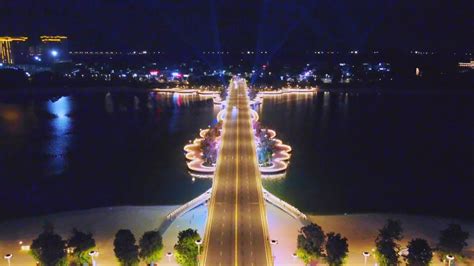 1080海南儋州海花岛灯光航拍城市夜景建筑视频特效素材-千库网