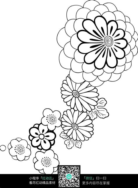 精美花卉线描图设计素材免费下载_矢量花纹AI_图片114