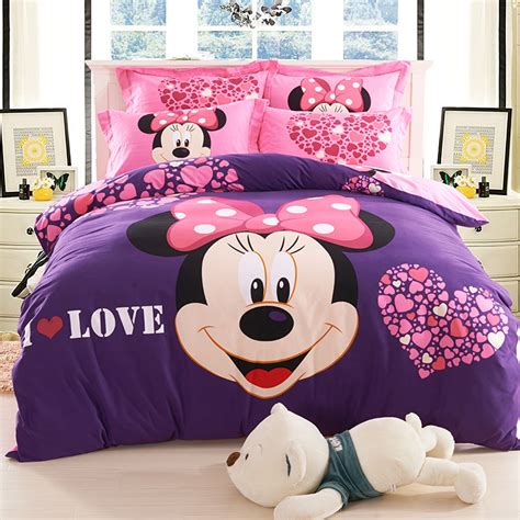 迪士尼米妮全棉四件套卡通纯棉三件套儿童床单被套女孩床上用品 - 价格163
