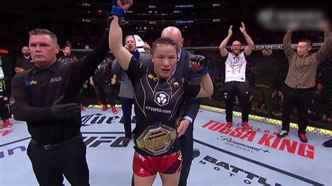 张伟丽成为第三位两度夺冠的UFC女子草量级冠军，让金腰带重回中国