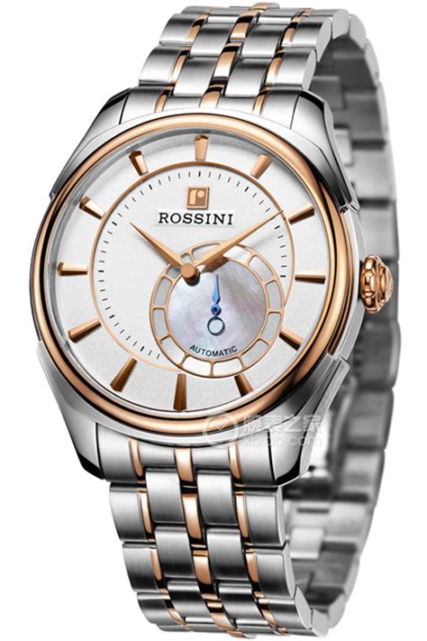 罗西尼(ROSSINI)手表 丝绸系列 商务风格 皮带钢带机械情侣男表5715_罗西尼