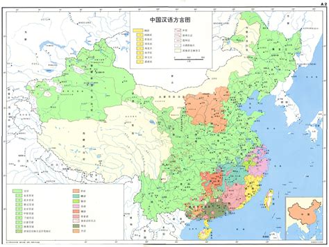 中国汉语方言分布地图_中国地图_初高中地理网