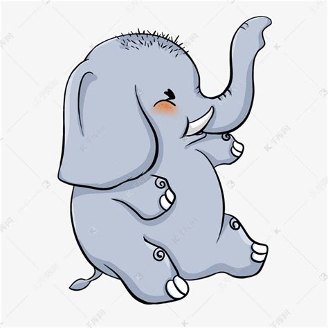 在玩耍的可爱卡通大象素材图片免费下载-千库网