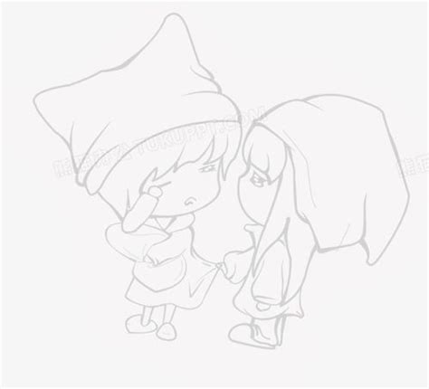 非主流素描情侣头像