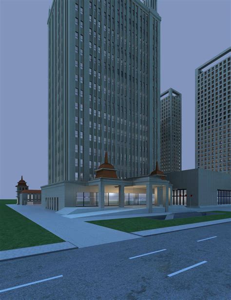 奎屯商务区3dmax 模型下载-光辉城市