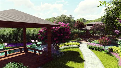 别墅后花园景观PSD素材 - 爱图网设计图片素材下载