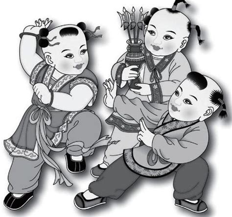古代玩耍儿童设计图__其他_文化艺术_设计图库_昵图网nipic.com