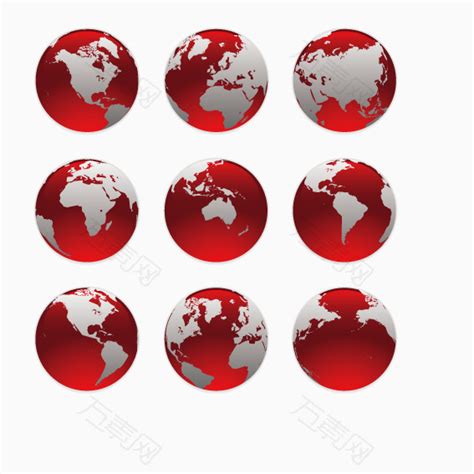 红色地球png元素素材图片下载-万素网