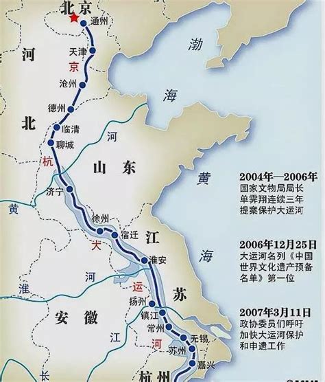 京杭大运河路线图图片 京杭大运河路线图图片