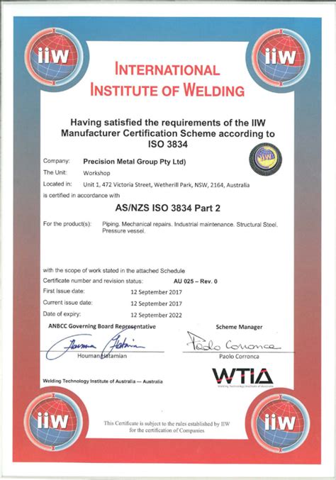 Again! Leading the way; certified ISO 3834-2 - Precision Metal Group