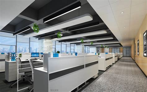 金融科技公司办公室装修设计效果图_岚禾设计