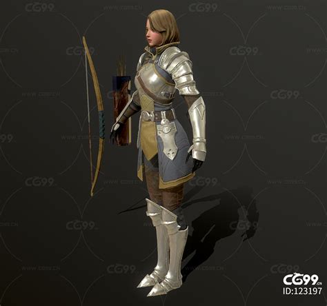 中世纪 女护卫 弓箭手 佣兵 守卫 十字军 勇士 士兵 射手-cg模型免费下载-CG99