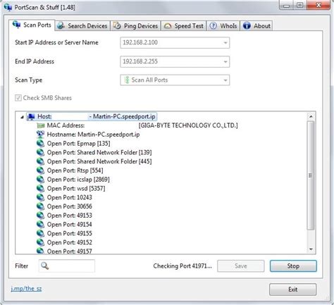 Display all open ports on your network using PortScan for Windows ...
