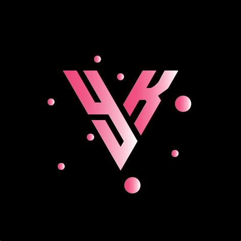 letter yk, curve rounded logo, gradient vibrant colorful glossy colors ...