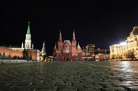 莫斯科的夜景,红场,贴图_大山谷图库