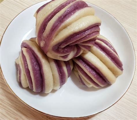 【紫薯玫瑰花卷的做法步骤图，怎么做好吃】L在水一方_下厨房