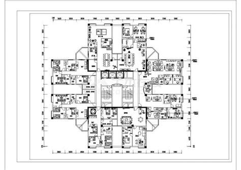 丽江市豪景华园小区高层住宅楼经典户型平面装修装饰设计CAD图纸_居住建筑_土木在线