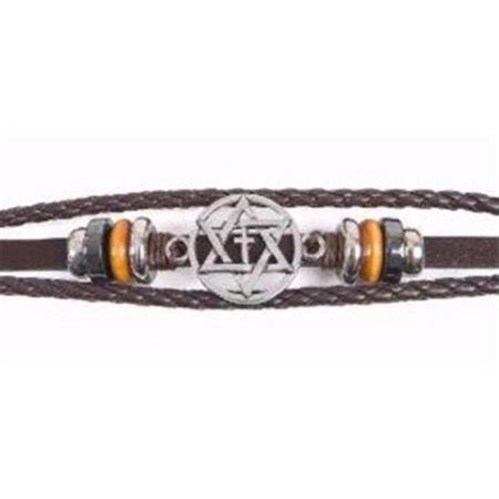 Holy Land Gifts 145227 Bracelet - Star of David & Cross - Leather Cord ...