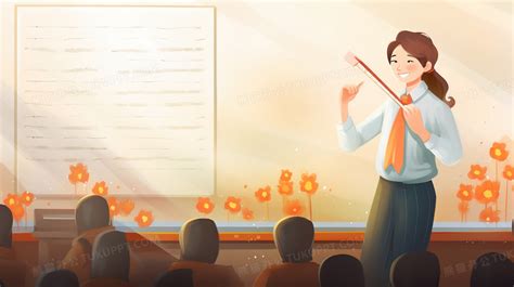 舞台上唱歌的音乐老师教师节节日插画图片素材下载_jpg格式_熊猫办公