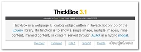 Thickbox Sharepoint - jQuery Thickbox Alternative