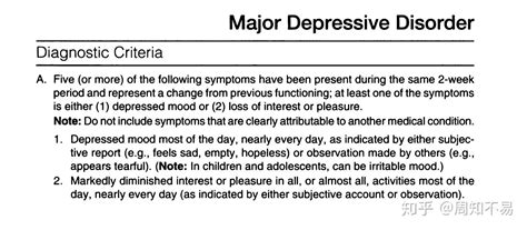 DSM-5抑郁症诊断标准 - 知乎