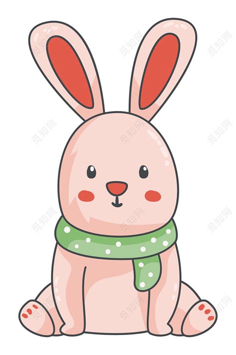 可爱粉色卡通兔子素材免费下载 - 觅知网