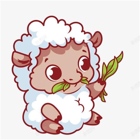 手绘卡通小羊吃草png图片免费下载-素材7yQggjkkj-新图网
