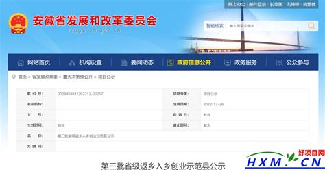 第三批省级返乡入乡创业示范县公示，芜湖一地入选！ - 好项目网