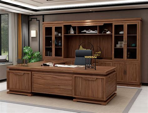 实木办公家具老板桌哪种牌子比较好 办公家具简约现代老板桌实木价格