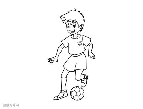 踢足球的小男孩简笔画法_可可简笔画