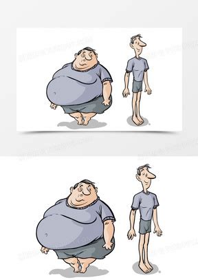 胖男孩和瘦子男孩对比PNG图片素材下载_图片编号8310237-PNG素材网