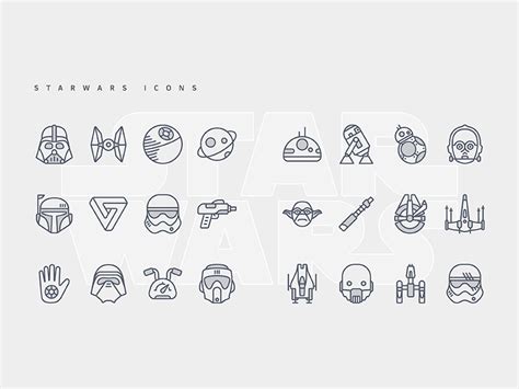 星球大战主题概念图标 Star Wars Vector Icons - 大洋岛素材